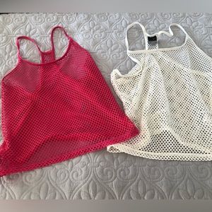 Lot bundle of 2 Nike mesh racer back tanks. M